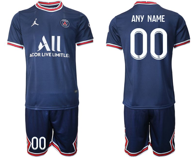 Men 2021-2022 Club Paris St German home blue customized Soccer Jersey->->Custom Jersey